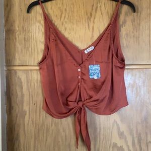 FREE PEOPLE RUST COLOR TANK BLOUSE